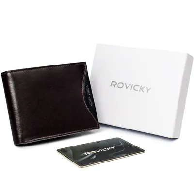 Portfel męski brązowy Rovicky 1567-03-BOR-1393 BRO