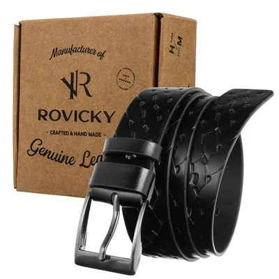 Pasek męski czarny Rovicky PRS-04-G