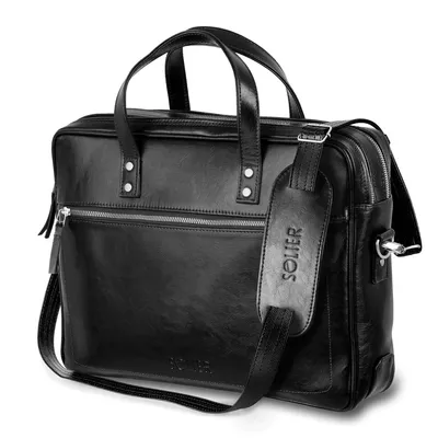 Torba skórzana SOLIER SL05 NEWBRIDGE CZARNA