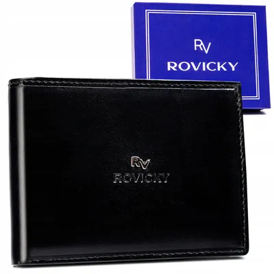 Portfel skórzany Rovicky RV-7870-BCA czarny