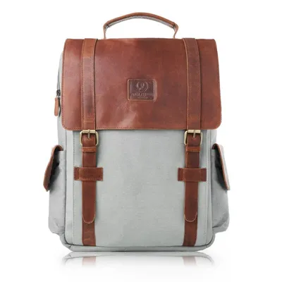 Plecak miejski vintage PAOLO PERUZZI SI-01-BU j. szary