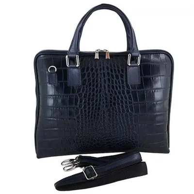 Torba na laptopa skórzana BARBERINI'S granatowa 118/1-4