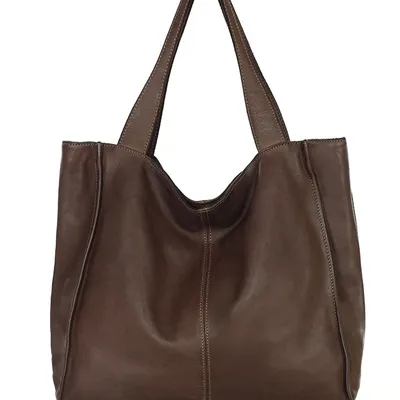 Shopper bag skórzany MAZZINI v102J brązowy