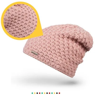 Czapka zimowa damska Brødrene cz25 9945 pudrowy róż