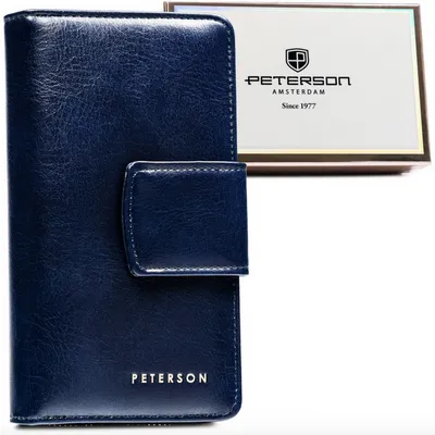 Portfel damski Peterson PTN 008-HF granatowy