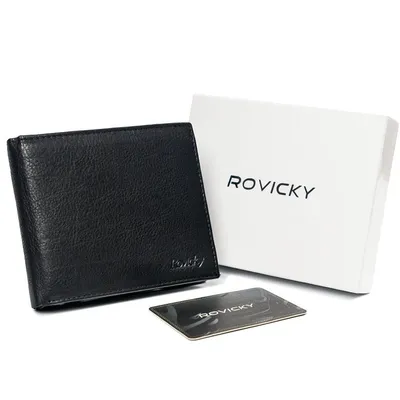 Portfel męski czarny Rovicky N992-PZ-CCR-RFID-BLA