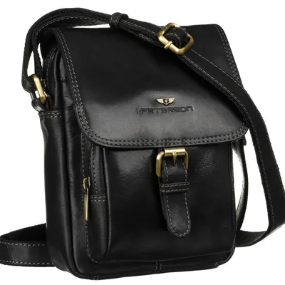 Listonoszka skórzana Peterson PTN TB-012-COM BLACK czarna