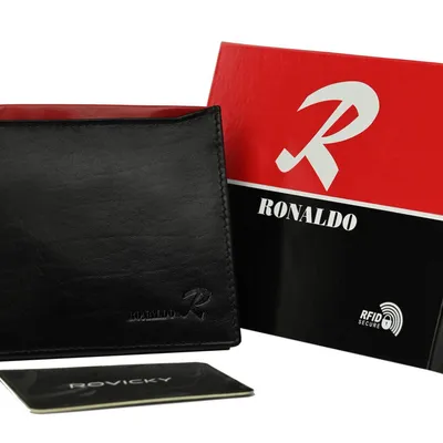 Portfel męski czarny z czerwoną wstawką Ronaldo N992-VT BLACK-RED