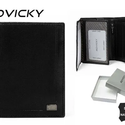Portfel skórzany Rovicky PC-104-ASL czarny