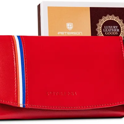 Portfel skórzany Peterson PTN RD-31-GCL czerwony