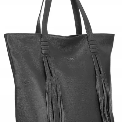 Shopperka skórzana boho Rovicky TWR-164 szara
