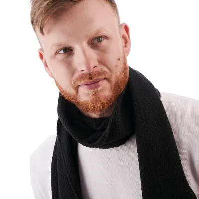 Stylowy czarny szalik męski s5 brødrene 103