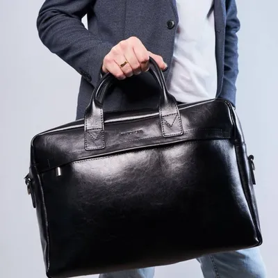 Torba Skórzana na Laptop R03XLBB Brødrene Czarna