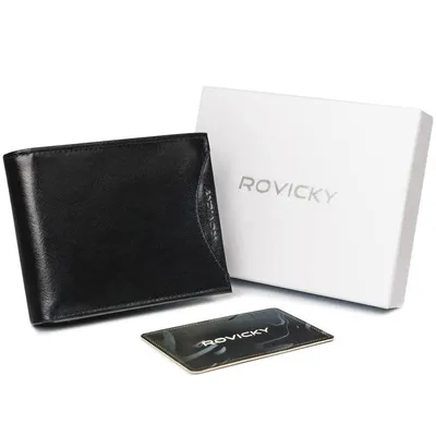 Portfel męski czarny Rovicky 1544-03-BOR-1324 BLA