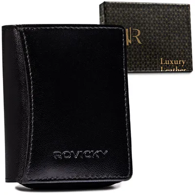 Portfel skórzany Rovicky R-RD-34-GCL Blac czarny