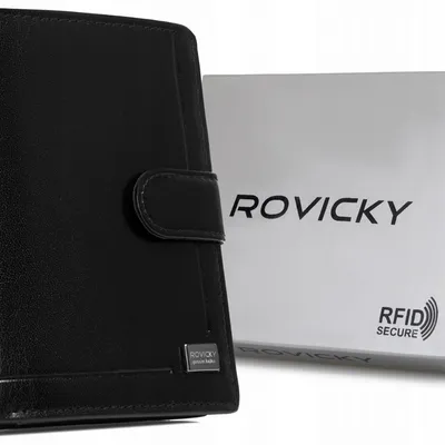 Portfel skórzany Rovicky CPR-N4L-BAR czarny