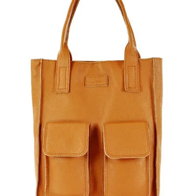 Shopper bag camelowy MARCO MAZZINI s131g