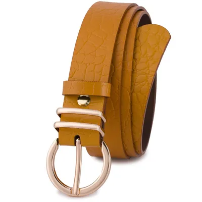 Pasek skórzany BELTIMORE r.100-115 cm E57 musztardowy