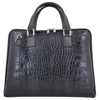 Torba na laptopa skórzana BARBERINI'S czarna 118/1-1