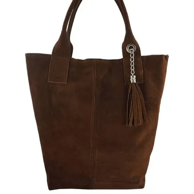 Shopper bag skórzany BARBERINI'S brązowy 375/8-6