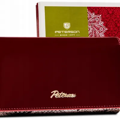 Portfel skórzany Peterson [DH] PTN BS-466 SN/RED czerwony