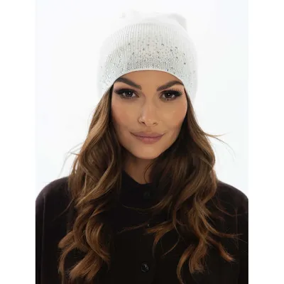 Czapka z kryształkami biała Peterson PTN HAT-01