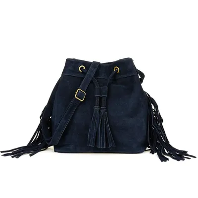 Hobo bag skórzany boho BELIMORE W03 granatowy