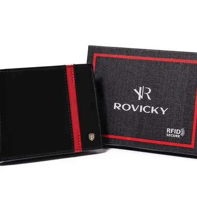 Portfel skórzany Rovicky N61-RVTP-3036 czarny