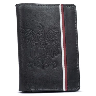 Portfel skórzany patriotyczny N4A-H-BL czarny