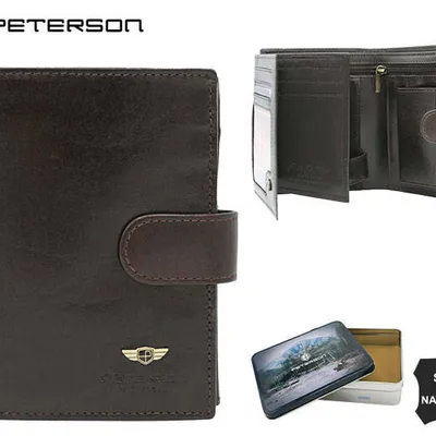 Portfel skórzany PETERSON PTN 22308L-VT czarny