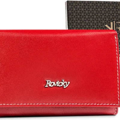 Portfel skórzany Rovicky czerwony R-RD-02-GCL-3585