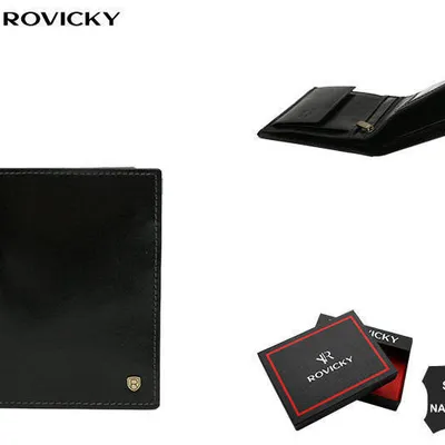 Portfel skórzany Rovicky 22314-VT-RVT czarny