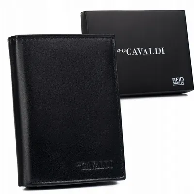 Portfel skórzany 4U Cavaldi 0800-P-BS-RFID czarny