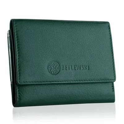 Portfel skórzany BETLEWSKI BPD-SS-14 ZIELONY