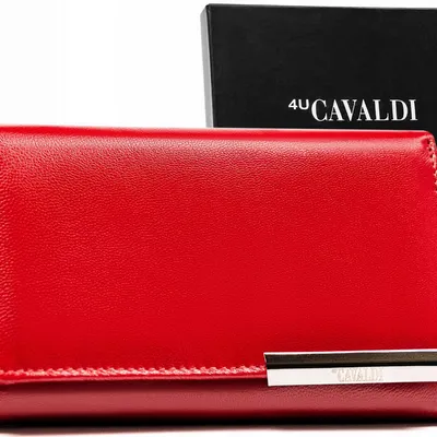 Portfel skórzany 4U Cavaldi RD-23-GCL-4 czerwony