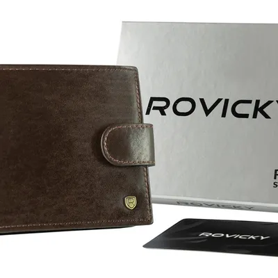 Portfel skórzany Rovicky N61L-RVT-3203 D.B c. brązowy
