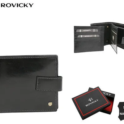 Portfel skórzany Rovicky 22321L-RVT czarny