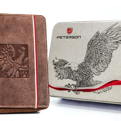 Portfel patriotyczny Peterson [DH] PTN 340P-02 brązowy
