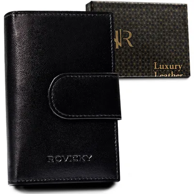 Portfel skórzany Rovicky R-RD-40-GCL Blac czarny