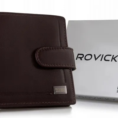 Portfel skórzany Rovicky PC-107L-BAR brązowy