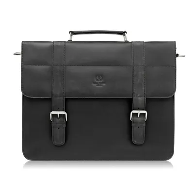 TORBA MĘSKA NA RAMIĘ SKÓRZANA AKTÓWKA VINTAGE CZARNA PAOLO PERUZZI T-99-HBL