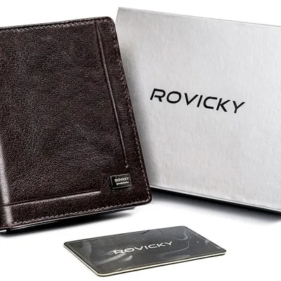 Portfel skórzany Rovicky PC-106-BAR-6477 brązowy