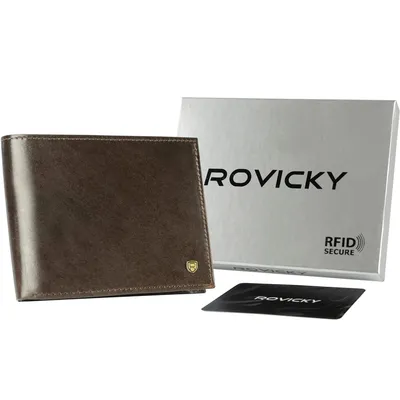 Portfel skórzany Rovicky N01-RVT-3173 brązowy