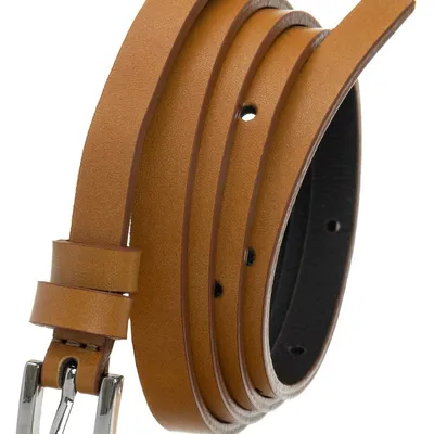 Wąski pasek damski camelowy PD-NL-1-105 CAMEL