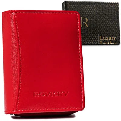 Portfel skórzany Rovicky czerwony R-RD-34-GCL Red