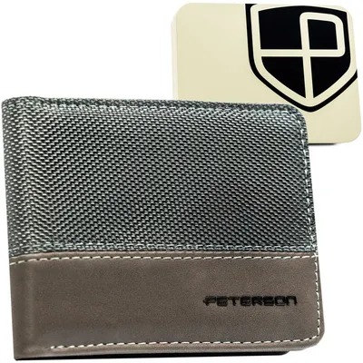 Szary portfel męski Peterson PTN EH-02Z