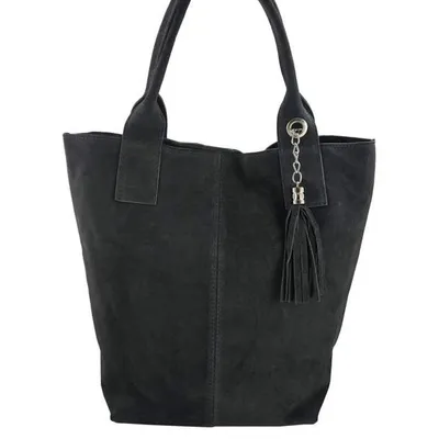 Shopper bag skórzany BARBERINI'S c. szary 375/8-28