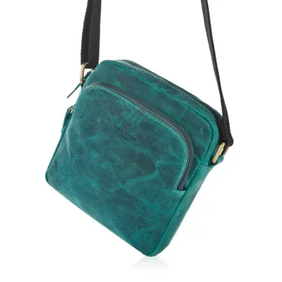 Skórzana listonoszka damska zielona vintage Paolo Peruzzi T-63-GR