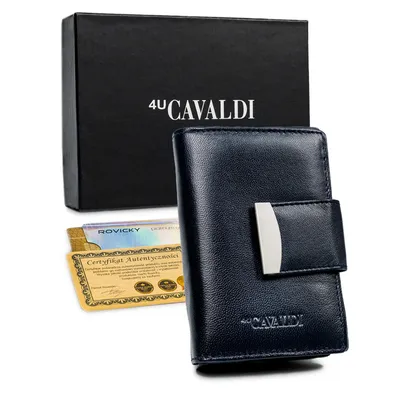 Portfel skórzany 4U Cavaldi RD-04-GCL granatowy
