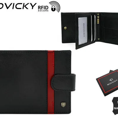 Portfel skórzany Rovicky [DH] N01L-RVTP czarny